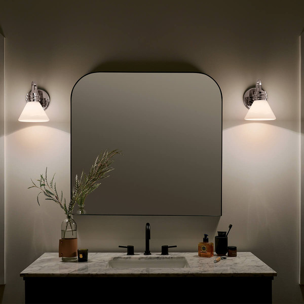 Elstead Farum Wandleuchte G9 Poliertes Chrom Weiß IP44