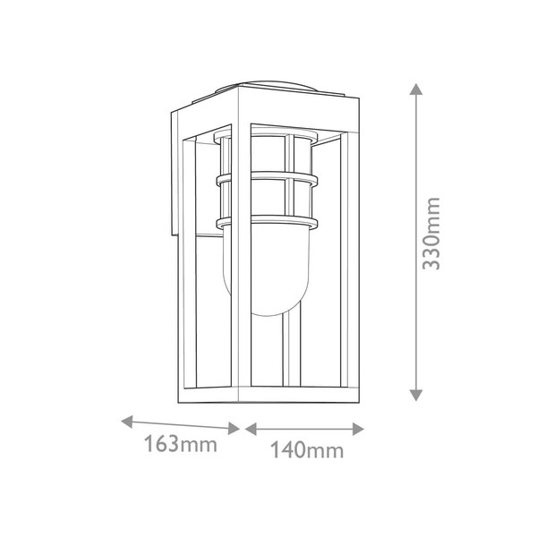 Elstead Hone S Außenwandleuchte E27 Strukturiertes Schwarz Glas klar IP44 Anti-Meerwasser