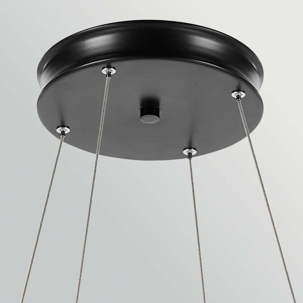 Elstead Larousse LED Pendelleuchte dimmbar warmweiss 110W Schwarz-Messing Stahl Ø100cm