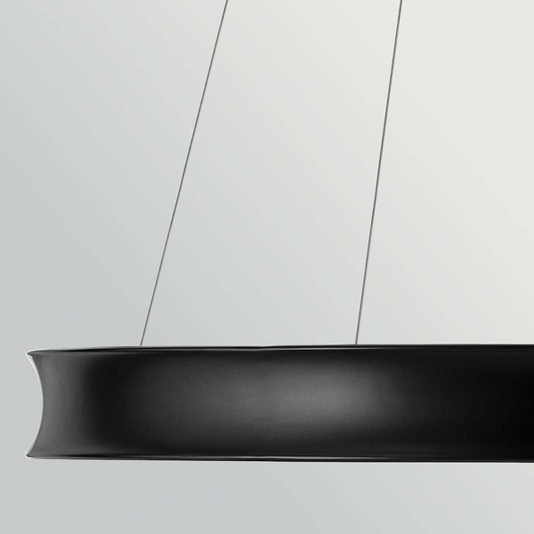 Elstead Larousse LED Pendelleuchte dimmbar warmweiss 110W Schwarz-Messing Stahl Ø100cm