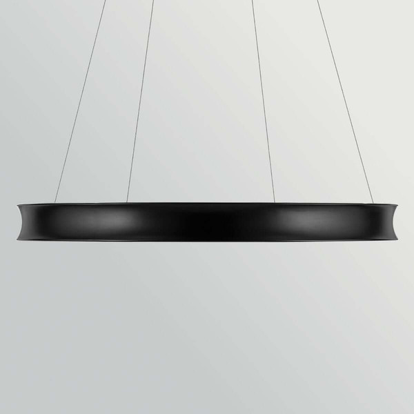 Elstead Larousse LED Pendelleuchte dimmbar warmweiss 110W Schwarz-Messing Stahl Ø100cm