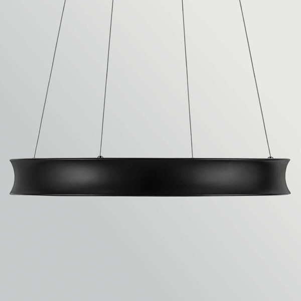 Elstead Larousse LED Pendelleuchte dimmbar warmweiss 74W Schwarz-Messing Stahl Ø75cm