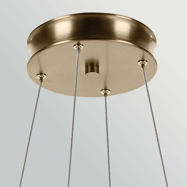 Elstead Larousse LED Pendelleuchte dimmbar warmweiss 74W Champagnerbronze Stahl Ø75cm