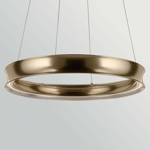 Elstead Larousse LED Pendelleuchte dimmbar warmweiss 74W Champagnerbronze Stahl Ø75cm