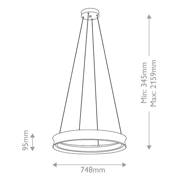 Elstead Larousse LED Pendelleuchte dimmbar warmweiss 74W Champagnerbronze Stahl Ø75cm