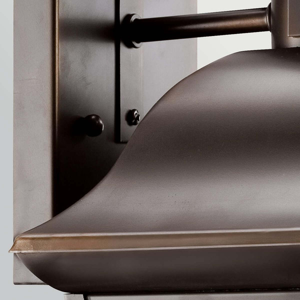 Elstead Mount Vernon Außenwandleuchte E27 IP44 Altbronze Alu Blasenglas 43cm