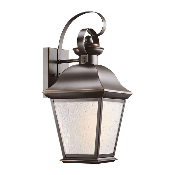 Elstead Mount Vernon Außenwandleuchte E27 IP44 Altbronze Alu Blasenglas 43cm