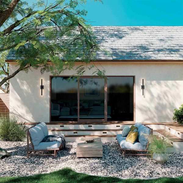 Elstead Nocar LED Außenwandleuchte Strukturiertes Schwarz Schwarz IP44