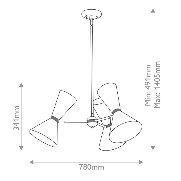 Elstead Phix Kronleuchter E27 6-fach Schwarz und Champagnerbronze Schwarz