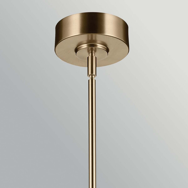Elstead Riven LED Pendelleuchte dimmbar warmweiss 15W Champagnerbronze Stahl Riffelglas Ø13cm