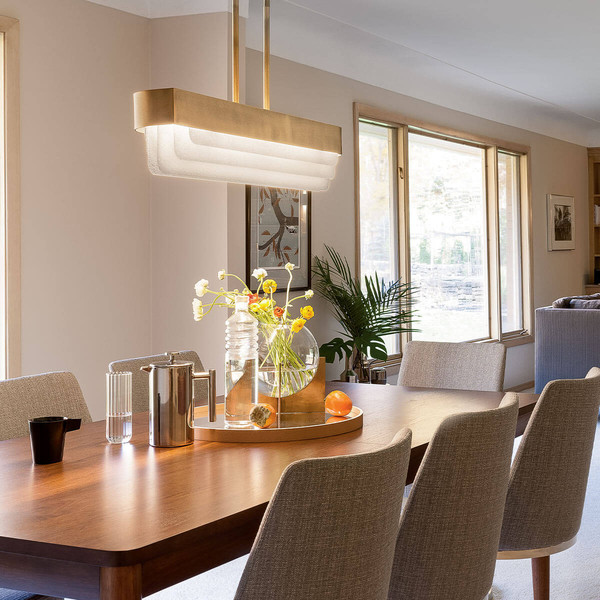 Elstead Serene LED Pendelleuchte Naturmessing Messing