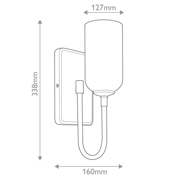 Elstead Solia Wandleuchte G9 Gebürstetes Nickel und schwarz Opal weiß IP44
