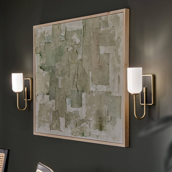 Elstead Solia Wandleuchte G9 Champagnerbronze und schwarz Opal weiß IP44