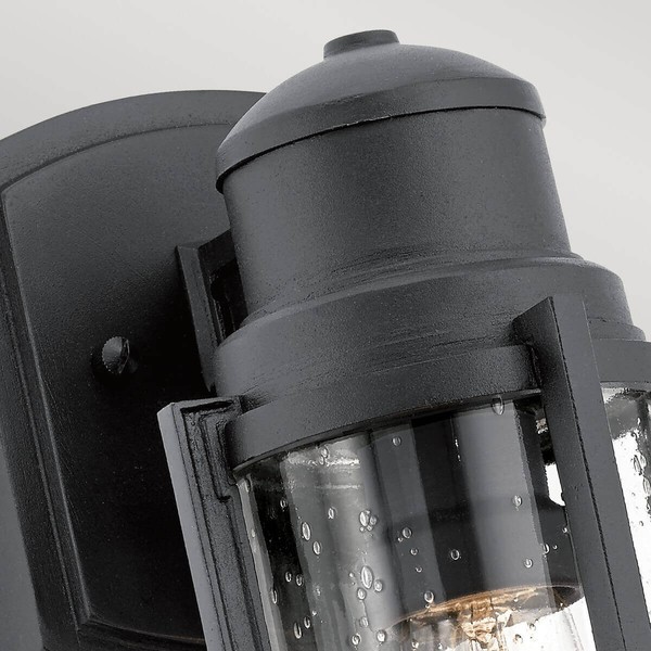 Elstead Suri Außen-Wandleuchte E27 29cm Strukturiertes Schwarz IP44 Anti-Meerwasser