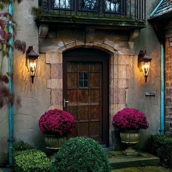 Elstead Venetian Rain Außen-Wandleuchte E14 3-fach Gebürstete Bronze IP44