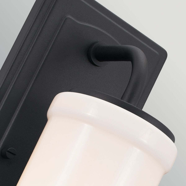 Elstead Vetivene LED Bad-Wandleuchte G9 IP44 Schwarz Stahl Opalglas 31cm