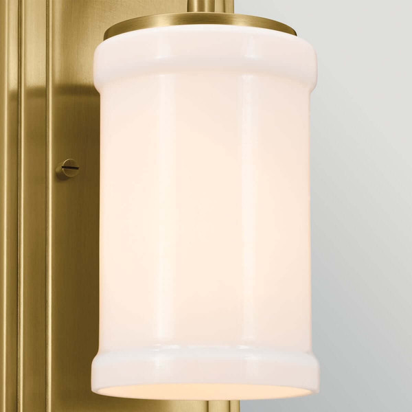 Elstead Vetivene LED Bad-Wandleuchte G9 IP44 Naturmessing Stahl Opalglas 31cm