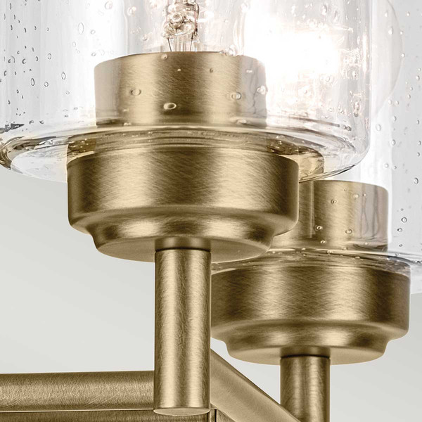 Elstead Winslow Wandleuchte E27 2-fach Naturmessing Glas mit Luftbläschen