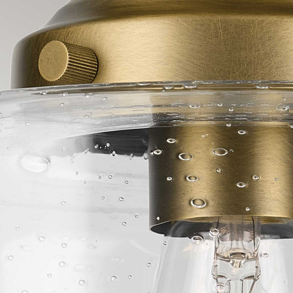 Elstead Winslow Deckenleuchte E27 Naturmessing Glas mit Luftbläschen