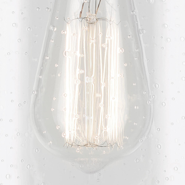 Elstead Winslow Deckenleuchte E27 Naturmessing Glas mit Luftbläschen