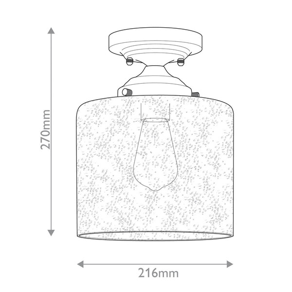 Elstead Winslow Deckenleuchte E27 Naturmessing Glas mit Luftbläschen