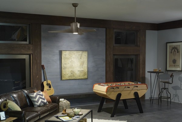 Elstead Phree leiser Deckenventilator mit LED Licht Ø142cm + Fernbedienung Nickel