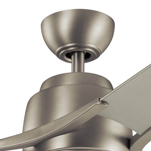 Elstead Zeus leiser Deckenventilator mit LED Licht Ø152cm Holz + Fernbedienung Silber