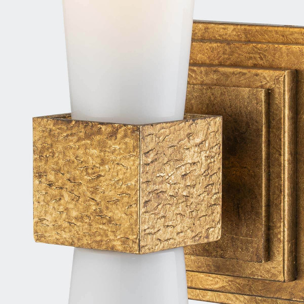 Elstead Kristy Wandleuchte E27 Gebeiztes Gold Opal