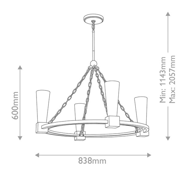 Elstead Kristy Kronleuchter E27 4-fach Gebeiztes Gold Opal