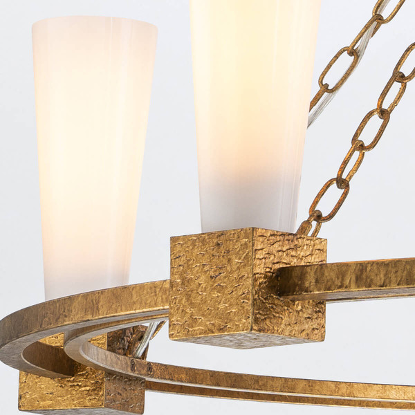 Elstead Kristy Kronleuchter E27 5-fach Gebeiztes Gold Opal