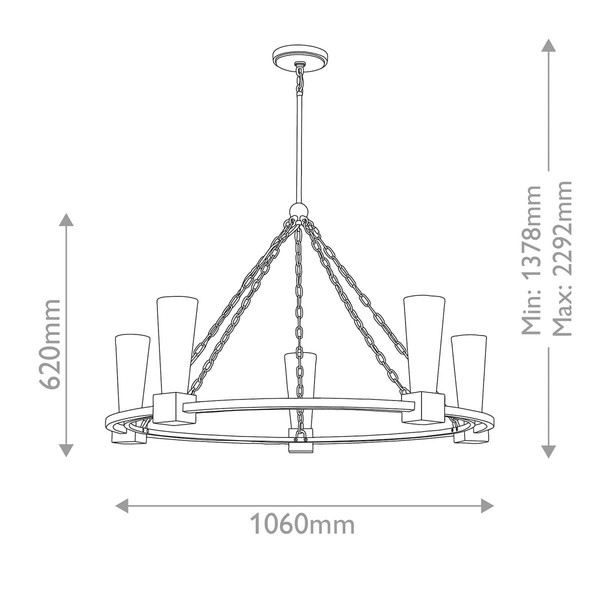 Elstead Kristy Kronleuchter E27 5-fach Gebeiztes Gold Opal