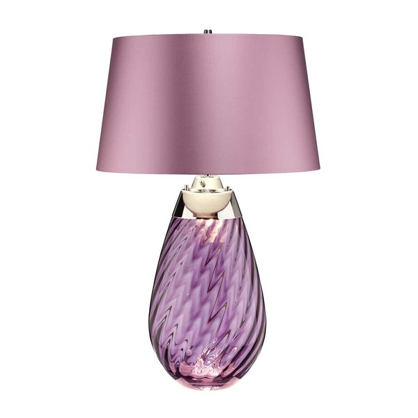 Elstead Lena Tischleuchte E27 74cm Pflaume getöntes Glas, Heather Shade Heidekraut-Farbe
