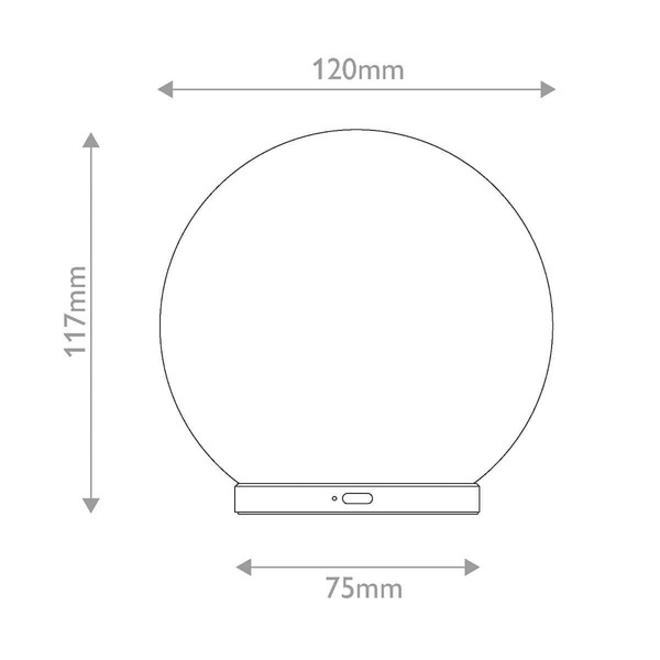 Elstead Luna LED Akku-Tischleuchte dimmbar warmweiss 2,2W 90Ra Weiß-Gold Marmor Zink 12cm