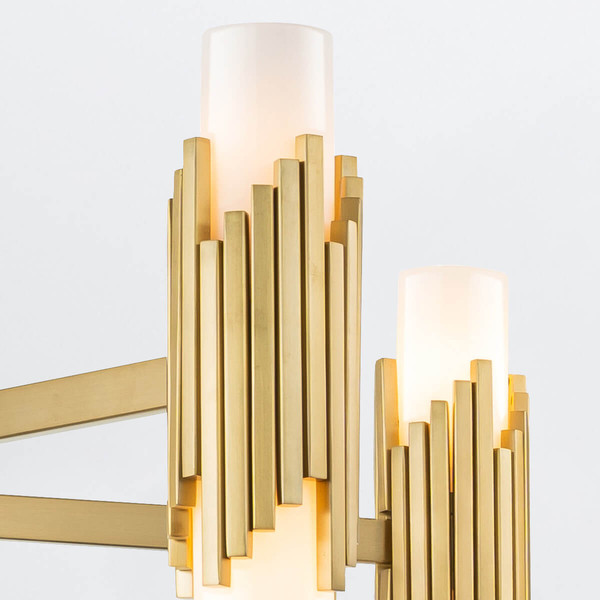 Elstead Marvele Kronleuchter E14 10-fach Gealtertes Messing Opal