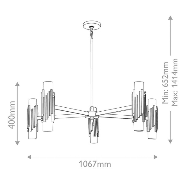 Elstead Marvele Kronleuchter E14 10-fach Gealtertes Messing Opal