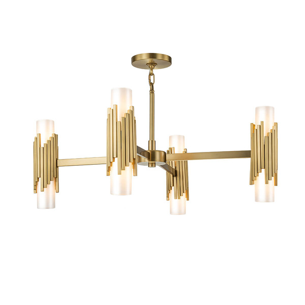 Elstead Marvele Kronleuchter E14 8-fach Gealtertes Messing Opal