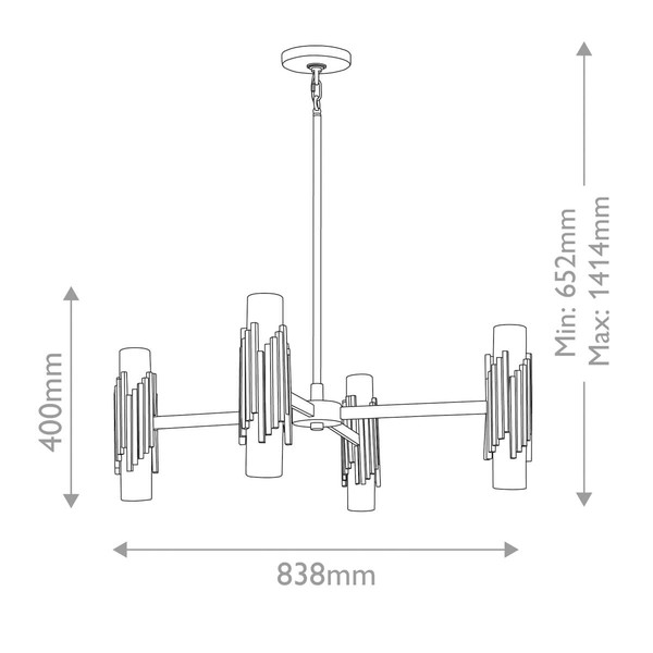Elstead Marvele Kronleuchter E14 8-fach Gealtertes Messing Opal