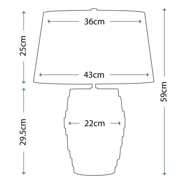 Elstead Neptune Tischleuchte E27 Blaue Glasur Silber, Made in UK
