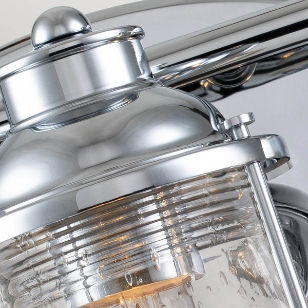 Elstead Ashland Bay Wandleuchte E27 3-fach Poliertes Chrom Klar gerippt IP44