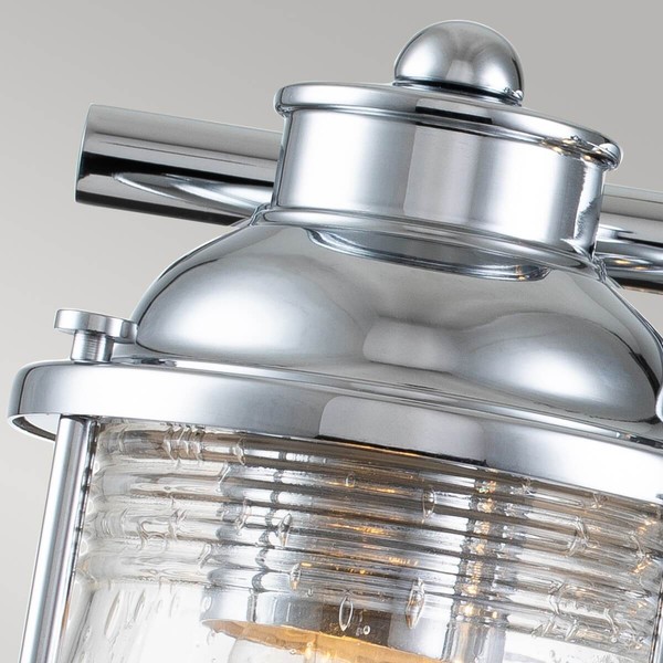 Elstead Ashland Bay Wandleuchte E27 3-fach Poliertes Chrom Klar gerippt IP44