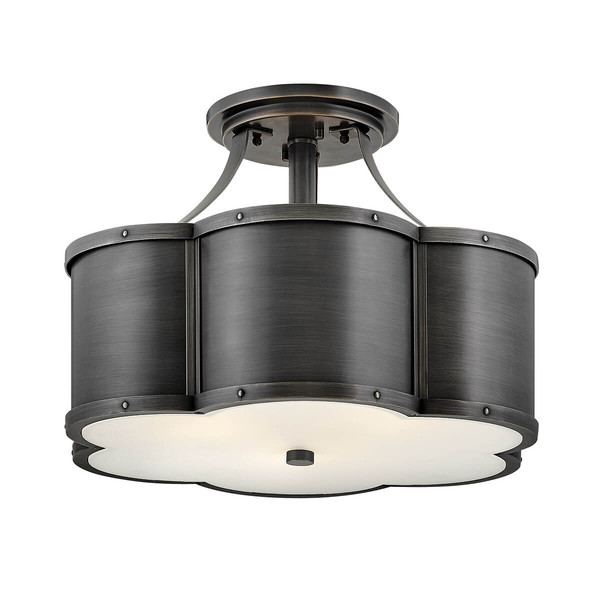 Elstead Chance Deckenleuchte E27 3-fach Geschwärztes Messing