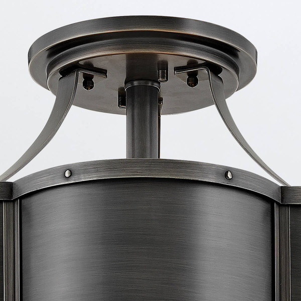 Elstead Chance Deckenleuchte E27 3-fach Geschwärztes Messing