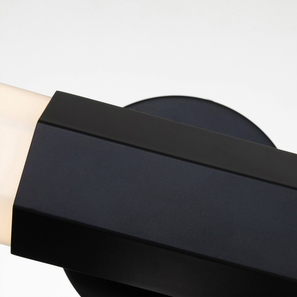 Elstead Facet LED Wandleuchte 2-fach Mattes Schwarz Opal geätzt IP44