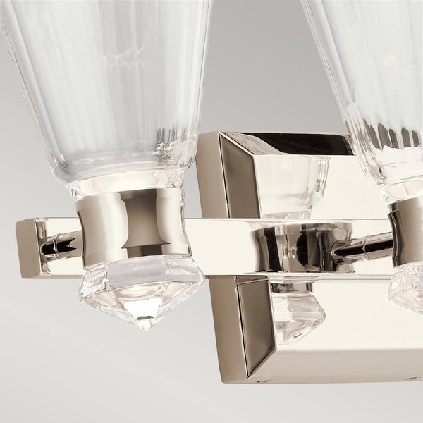 Elstead Kayva LED Wandleuchte 3-fach Poliertes Nickel Klar facettiert IP44