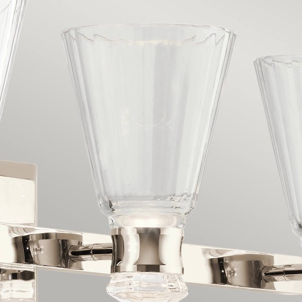 Elstead Kayva LED Wandleuchte 4-fach Poliertes Nickel Klar facettiert IP44