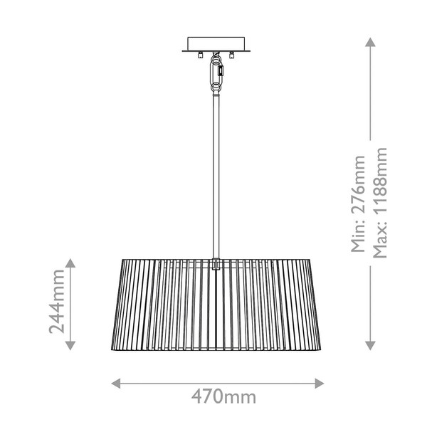 Elstead Linara Pendelleuchte E27 Schwarz und Naturmessing