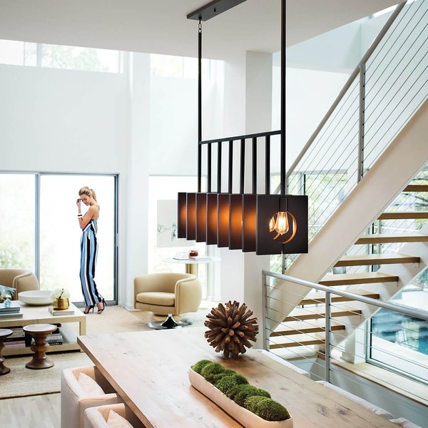 Elstead Ludlow Hängeleuchte E27 8-fach Gebürstetes Graphit