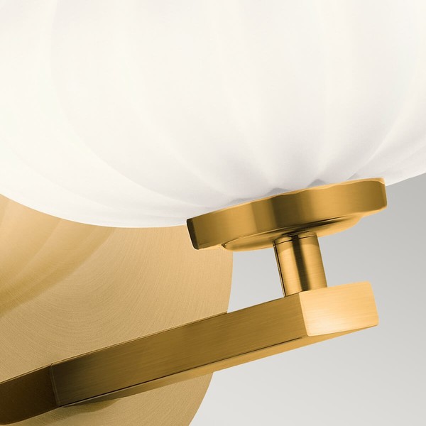 Elstead Pim LED Wandleuchte G9 Fuchs-Gold Satinierter, ummantelter Opal IP44