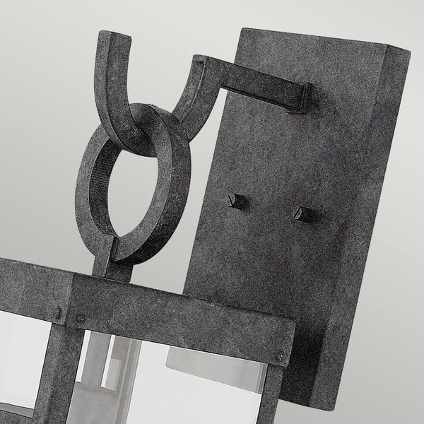 Elstead Porter Außen-Außenwandleuchte E27 56cm Gealtertes Zink Klar IP44