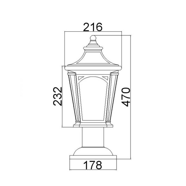 Elstead Bedford Außen-Stehleuchte E27 Mystic Schwarz IP44 Anti-Meerwasser